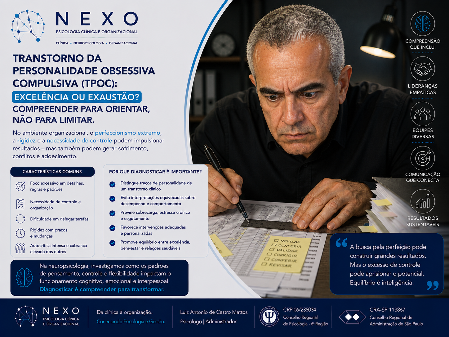 Personalidade Obsessiva na Organização? Excelência não é fazer tudo perfeitamente.